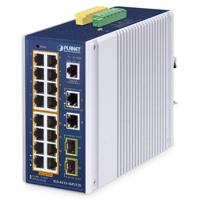 igs-4215-16p2t2s Planet IGS-4215-16P2T2S, Managed Switch 16 Port Network Switch With PoE RJ-45
