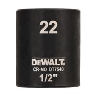 dt7540-qz DeWALT 22mm, 1/2 Drive Impact Socket, 38 mm length