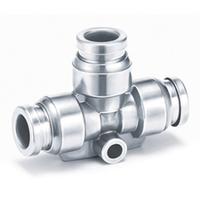 kqg2t08-00 SMC KQG2 Series T Fitting, Push In 10 mm to Push In 10 mm, Tube-to-Tube Connection Style