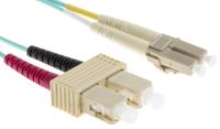 121-3942 RS PRO LC to SC Duplex Multi Mode OM4 Fibre Optic Cable, 900μm, Blue, 10m