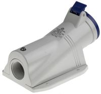 5133253 Scame IP44 Blue Wall Mount 2P + E Right Angle Industrial Power Socket, Rated At 32A, 230 V