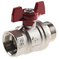 733-5221 RS PRO Brass Full Bore, 2 Way, Ball Valve, Threaded, BSPP 1in, 40 → 30bar Operating Pressure
