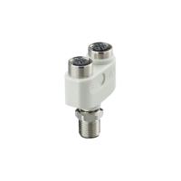 ebf011 ifm electronic Side Entry, Top Entry 1 Pole M12 Plug to 2 Pole M12 Socket Adapter