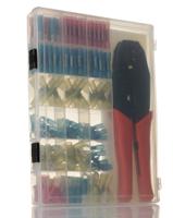 a8190227t-225pc-terminal-kit HellermannTyton Heat Shrink Terminal Kit & Crimping Tool Heat Shrink Terminals and Splices Crimp terminal Kit