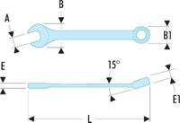 4038la Facom 40.LA Series Combination Spanner, 38mm, Metric, Double Ended, 576 mm Overall