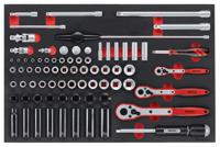 ttesk77 Teng Tools 77-Piece Metric 1/2 in; 1/4 in; 3/8 in Deep Socket/Standard Socket Set with Ratchet, 6 point; 12 point