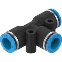 npqe-t-q8-e-f1a-p10 Festo NPQE-T Series Tee Tube-to-Tube Adaptor, Push In 8 mm to Push In 8 mm, Push-in Connection Style,