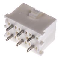 350711-1 TE Connectivity Universal MATE-N-LOK Series Straight Through Hole PCB Header, 6 Contact(s), 6.35 mm Pitch, 3 Row,