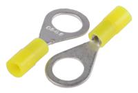 239-4149 RS PRO Insulated Ring Terminal, M5 Stud Size, 0.2mm² to 0.5mm² Wire Size, Yellow