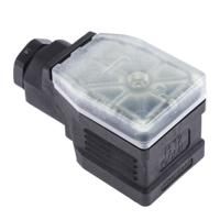 933022100-gdme-3011-black Hirschmann GDME 3P+E DIN 43650 A, Female Solenoid Valve Connector, 400 V ac Voltage