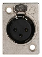 nc3fp-1 Neutrik Panel Mount XLR Connector, Female, 50 V, 3 Way, Silver over Nickel Plating