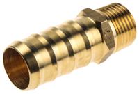 0123-19-21 Legris Brass Pipe Fitting, Straight Threaded Tailpiece Adapter, Male R 1/2in to Male 19mm