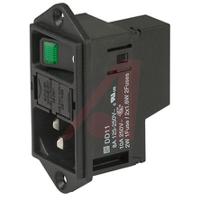 dd1101231111 Schurter C14 Panel Mount IEC Connector Male, 10A, 250 V, Fuse Size 5 x 20mm