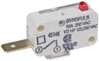 42680 Saia-Burgess Plunger Micro Switch, Tab Terminal, 10 A @ 250 V ac, SPST-NC, IP40