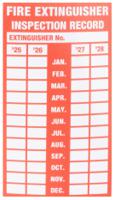 146-426 Vinyl Polyester Fire Safety Label, Fire Extinguisher Inspection Records With English Text Self-Adhesive