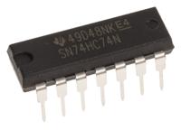 sn74hc74n Texas Instruments SN74HC74N Dual D Type Flip Flop IC, 14-Pin PDIP