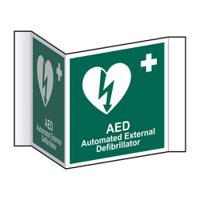 4465 Spectrum Industrial PVC Green/White Safe Conditions Sign, Automated External Defibrillator, English