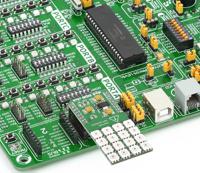 mikroe-1881 MikroElektronika MIKROE-1881, 4x4 RGB Click LED Matrix Display Add On Board With WS2812, MCP1826 LDO regulator