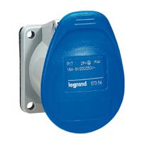 0-573-54 Legrand Blue Power Socket, 3 Poles, 16A, Outdoor Use