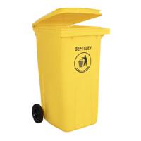 790-6879 RS PRO 240L Yellow Flip High Density Polyethylene Waste Bin