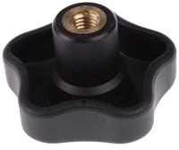 70013 Elesa  Black Multiple Lobes Clamping Knob, M10, Threaded Hole