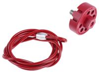 pro-lock-15-m-cable-pprop-ssteel-rd Brady Red 6-Lock Polypropylene Moulding, Stainless Steel Cable Lockout Devices, 6.50mm Shackle