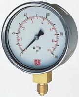 342-5755 RS PRO G 3/8 Analogue Pressure Gauge 100psi Bottom Entry 100mm Outside Diameter, With RS Calibration