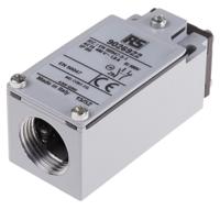 902-6922 RS PRO Plunger Limit Switch, NO/NC, IP66, DPST, Zinc Alloy Housing, 400V ac Max, 10A Max