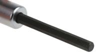 01050003 STAHLWILLE 1/4 in Drive Bit Socket, Hex Bit, 3mm, 55 mm Overall Length