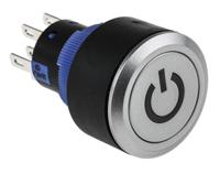175-8398 RS PRO Illuminated Push Button Switch, Panel Mount, 22.2mm Cutout, DPDT, Green LED, 250V ac, IP65