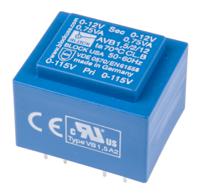 avb15212 Block 12V ac 2 Output Through Hole PCB Transformer, 1.5VA