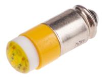 204-732 RS PRO Yellow LED Indicator Lamp, 28V ac/dc, Midget Groove Base, 6mm Diameter, 45mcd