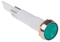 c027500nam Arcolectric (Bulgin) Ltd 0275 Series Green Neon Panel Mount Indicator, 110V ac, 10mm Mounting Hole Size, Solder Tab