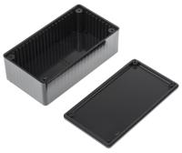 1591csbk Hammond 1591 Series Black ABS Enclosure, IP54, Flanged, Black Lid, 120 x 65 x 40mm