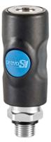 isi-061151cp PREVOST Composite Body Male Safety Quick Connect Coupling, G 1/4 Male Threaded