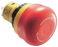 ab6e-3bv01ptrm Idec X6 Series Twist Release Emergency Stop Push Button, Panel Mount, 16mm Cutout, 1NC, IP65