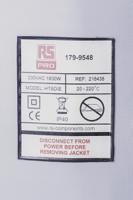 179-9548 RS PRO Silicone Coated Glass Fibre Cloth Side Drum Heating Jacket, 800 x 1950mm, 200l