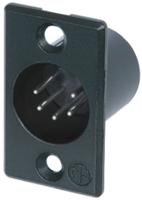 nc5mp-bag Neutrik Panel Mount XLR Connector, Male, 50 V, 5 Way, Silver over Nickel Plating