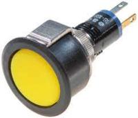18-0600054l EAO, 18 Series, Flush Mount Yellow LED Indicator, 18mm Cutout, IP40, Round, 3V