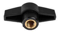 169-373 RS PRO Black Wing Clamping Knob, M10, Threaded Through Hole