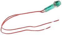 ind5032405-240-tgrn CAMDENBOSS Green Panel Mount Indicator, 240V, 8mm Mounting Hole Size, Lead Wires Termination