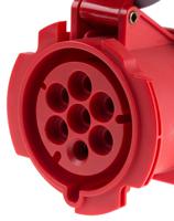 4183267-7 Scame, Optima IP67 Red Panel Mount 6P + E Industrial Power Socket, Rated At 32A, 415 V