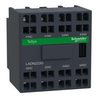 ladn223g Schneider Electric Auxiliary Contact Block, 4 Contact, 2NO + 2NC, Front Mount, TeSys LADN