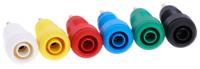 20985 Staubli Black, Blue, Green, Red, White, Yellow Female Banana Socket, 2mm Connector, Screw Termination, Gold Plating