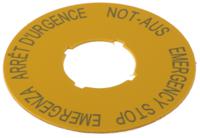 216483-m22-xbk1 Eaton Label for Use with RMQ Titan Series, Arrêt d'urgence - Emergency Stop - Emergenza - Not-Aus