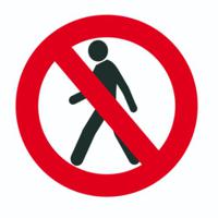 226-7869 PVC No Pedestrians Prohibition Floor Sticker, Ø 500mm
