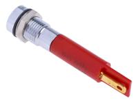 212-474 RS PRO Red Panel Mount Indicator, 24V dc, 8mm Mounting Hole Size, Solder Tab Termination, IP67