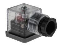 811-8174 RS PRO 3P+E DIN 43650 A, Female Solenoid Valve Connector with Indicator Light, 24 V dc Voltage
