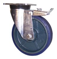 37409fr LAG Braked Swivel Castor Wheel, 400kg Capacity, 125mm Wheel