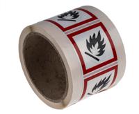 763-2156 RS PRO Black/Red Safety Labels 50 mm x 50mm